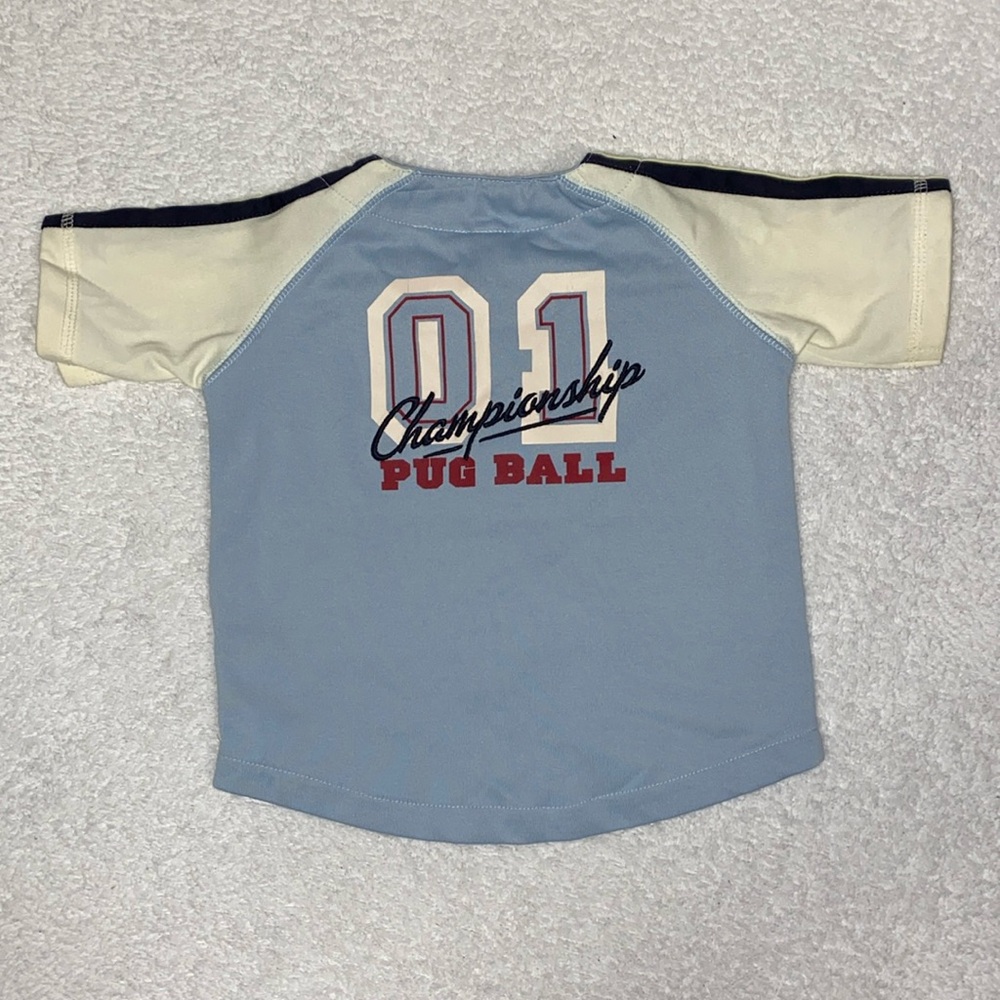 Vintage Gymboree pug baseball button down 6/12m